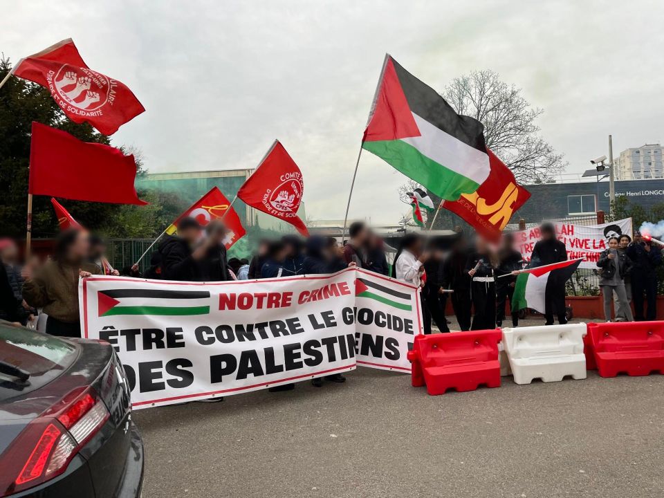 Lyon : Succès du rassemblement de soutien à Alex, suspendu de son travail pour son soutien à la Palestine